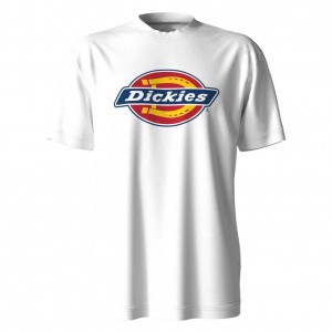 Dickies Krátké Sleeve Tri-Color Logo Grafická T-Shirt Bílé | CZ0001018