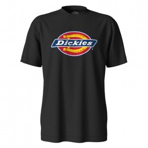 Dickies Krátké Sleeve Tri-Color Logo Grafická T-Shirt Černé | CZ0000499