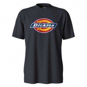 Dickies Krátké Sleeve Tri-Color Logo Grafická T-Shirt Tmavě Tmavě Blankyt | CZ0000707