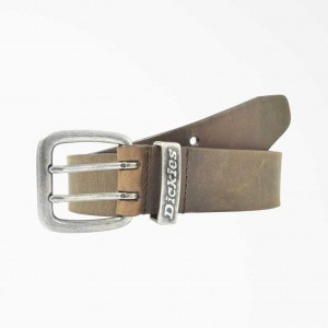 Dickies Læder Double Prong Přezkou Belt Tan | CZ0002520