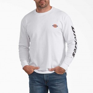 Dickies Long-Sleeve Grafická T-Shirt Bílé | CZ0001008