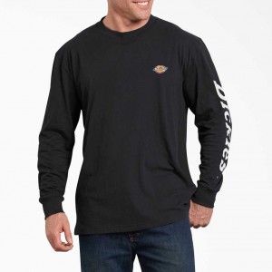 Dickies Long-Sleeve Grafická T-Shirt Černé | CZ0000538