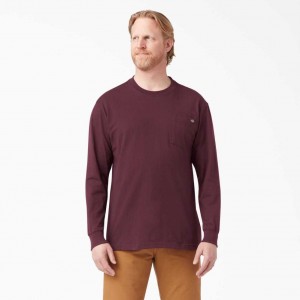 Dickies Long Sleeve Heavyweight Crew Neck T-Shirt Vínové | CZ0000617