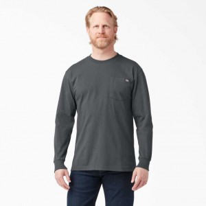 Dickies Long Sleeve Heavyweight Crew Neck T-Shirt Charcoal Gray | CZ0000648