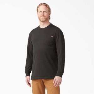 Dickies Long Sleeve Heavyweight Crew Neck T-Shirt Čokolády Hnědé | CZ0000668