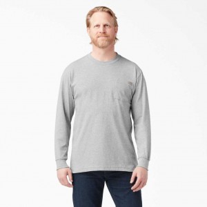 Dickies Long Sleeve Heavyweight Crew Neck T-Shirt Heather Gray | CZ0000800