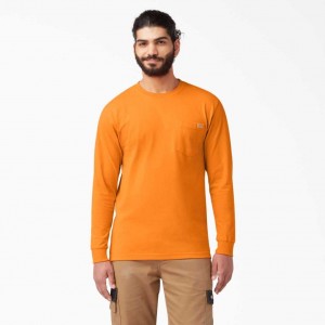 Dickies Long Sleeve Heavyweight Crew Neck T-Shirt Oranžové | CZ0000918