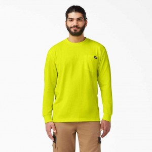 Dickies Long Sleeve Heavyweight Neon Crew Neck T-Shirt Žluté | CZ0000596