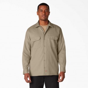 Dickies Long Sleeve Pracovní Shirt Desert Sand | CZ0000198