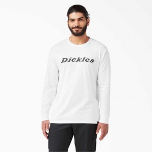 Dickies Long Sleeve Regular Fit Icon Grafická T-Shirt Bílé | CZ0000986