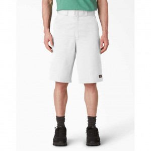 Dickies Loose Fit Byty Front Pracovní Shorts, 13" Bílé | CZ0000295