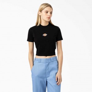 Dickies Maple Valley Cropped T-Shirt Černé | CZ0002172