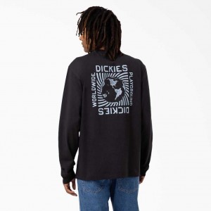 Dickies Marbury Long Sleeve T-Shirt Černé | CZ0000513