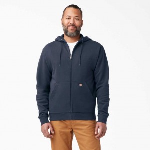 Dickies Midweight Fleece Zip Hoodie Tmavě Tmavě Blankyt | CZ0001870