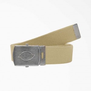 Dickies Military Přezkou Web Belt Hnědožlutý | CZ0002514