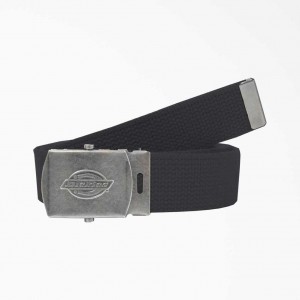 Dickies Military Přezkou Web Belt Černé | CZ0002493