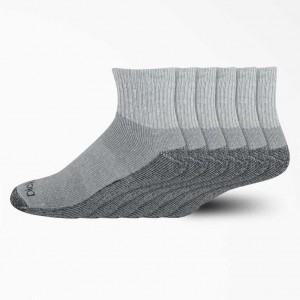 Dickies Moisture Control Quarter Socks, Size 6-12, 6-Pack Gray | CZ0001107