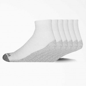 Dickies Moisture Control Quarter Socks, Size 6-12, 6-Pack Bílé | CZ0001122