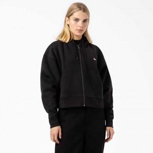 Dickies Oakport Zip Hoodie Černé | CZ0001844