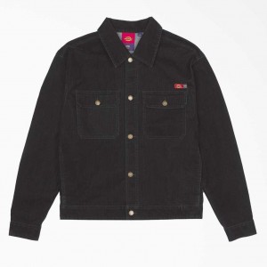 Dickies Opening Ceremony Flock Denim Utility Jacket Černé | CZ0001712