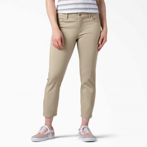 Dickies Perfect Shape Hubená Fit Capri Rinsed Oxford Stone | CZ0001551