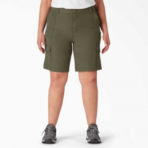 Dickies Plus Cooling Cargo Shorts, 10" Zelene | CZ0001173