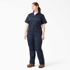 Dickies Plus FLEX Cooling Krátké Sleeve Coveralls Tmavě Tmavě Blankyt | CZ0002232