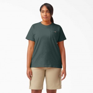 Dickies Plus Heavyweight Krátké Sleeve T-Shirt Zelene | CZ0000855