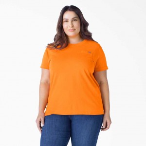 Dickies Plus Heavyweight Krátké Sleeve T-Shirt Oranžové | CZ0000924