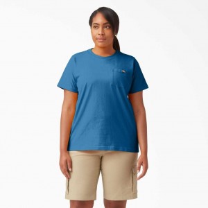 Dickies Plus Heavyweight Krátké Sleeve T-Shirt Blankyt | CZ0000966