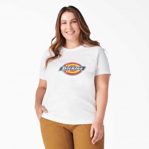 Dickies Plus Logo Grafická T-Shirt Bílé | CZ0001030