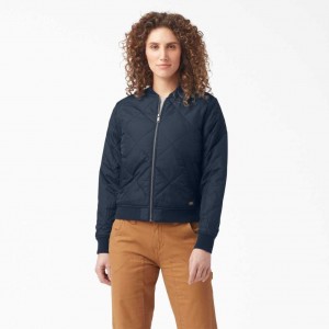 Dickies Prošívaný Bomber Jacket Tmavě Tmavě Blankyt | CZ0001753