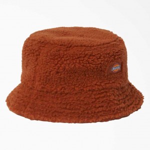 Dickies Red Chute Fleece Bucket Hat Hnědé | CZ0002037