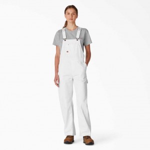 Dickies Relaxed Fit Bib Overalls Bílé | CZ0001602