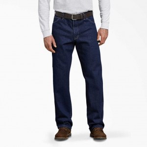 Dickies Relaxed Fit Carpenter Heavyweight Denim Jeans Indigo Blankyt | CZ0001664