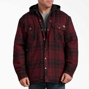 Dickies Relaxed Fit Icon S Kapucí Prošívaný Flannel Shirt Jacket Tmavě Černé | CZ0001334