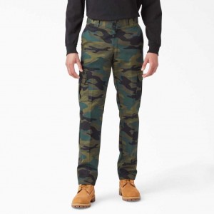 Dickies Slim Fit Rovný Leg Cargo Pants Zelene Maskáčové | CZ0002423