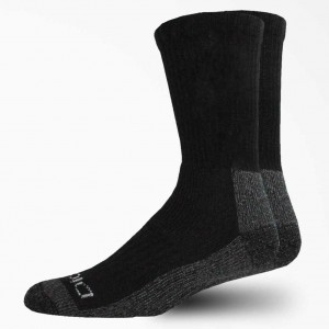 Dickies Steel Špicí Crew Socks, Size 6-12, 2-Pack Černé | CZ0001083