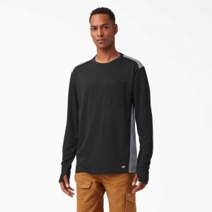 Dickies Temp-iQ® 365 Long Sleeve T-Shirt Černé | CZ0000552