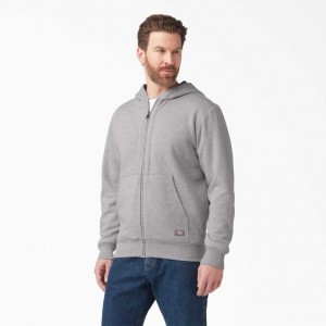 Dickies Thermal Podšité Full-Zip Fleece Hoodie with DWR Heather Gray | CZ0001899