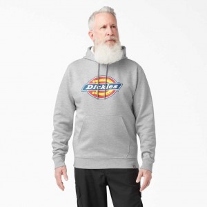 Dickies Tri-Color Logo Fleece Hoodie Heather Gray | CZ0001892