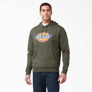 Dickies Tri-Color Logo Fleece Hoodie Zelene | CZ0001916