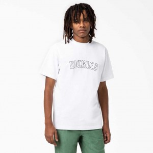 Dickies Union Springs Krátké Sleeve T-Shirt Bílé | CZ0001020