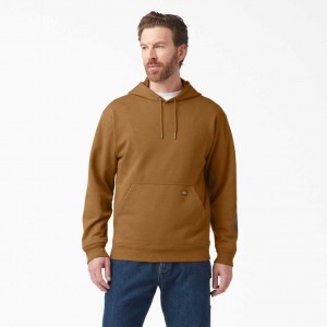 Dickies Vody Repellent Logo Sleeve Hoodie Hnědé | CZ0001850