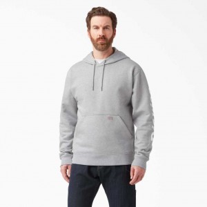 Dickies Vody Repellent Logo Sleeve Hoodie Heather Gray | CZ0001893