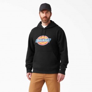 Dickies Vody Repellent Tri-Color Logo Hoodie Černé | CZ0001823