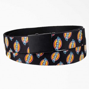 Dickies Web Logo Print Belt Černé Bílé | CZ0002510