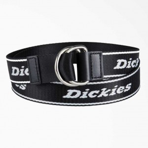 Dickies Women's D-Ring Logo Print Web Belt Černé | CZ0002504