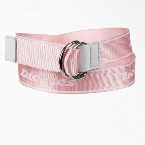 Dickies Women's D-Ring Logo Print Web Belt Růžové | CZ0002516