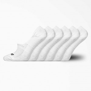 Dickies Women's Moisture Control Liner Socks, Size 6-9, 6-Pack Bílé | CZ0001125